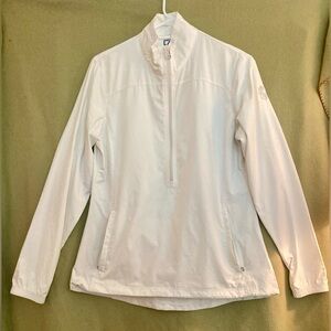 Cutter & Buck Bright White 1/4 Zip Water-Resistant Pullover Size SP